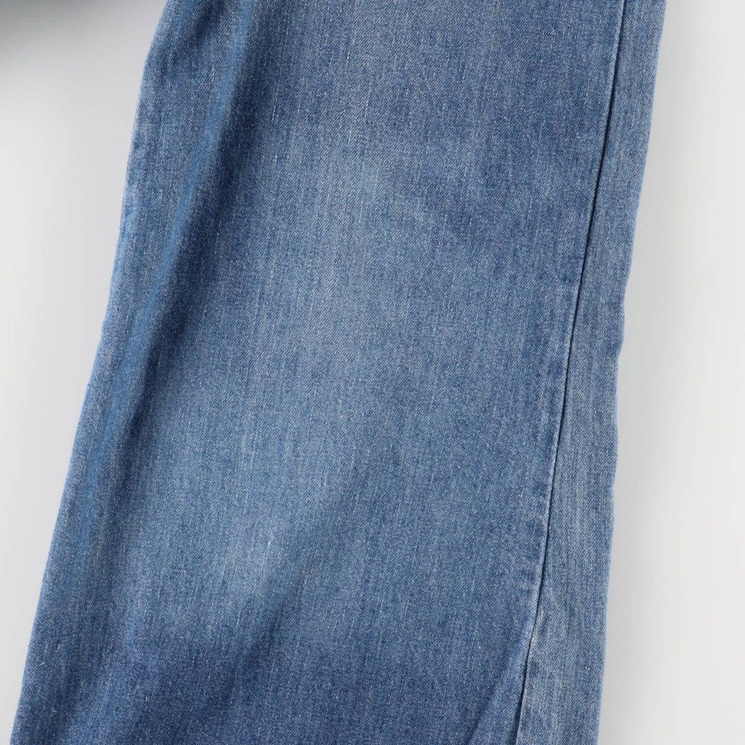 Vintage 1970'S UNKNOWN open-collar denim short-sleeve jumpsuit, women's size XS unclear blue type Vintage Second Hand