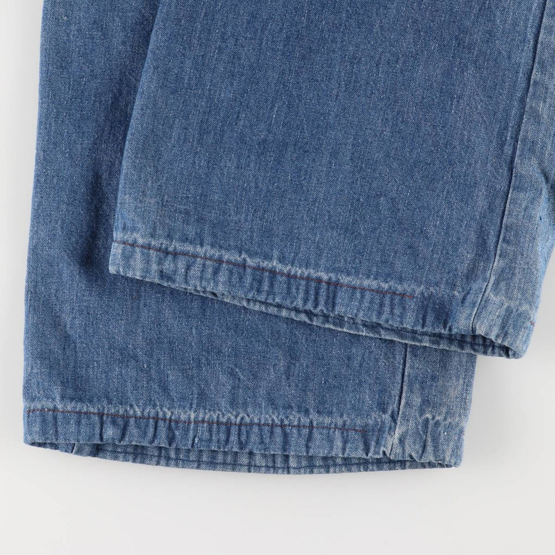 Vintage 1970'S UNKNOWN open-collar denim short-sleeve jumpsuit, women's size XS unclear blue type Vintage Second Hand