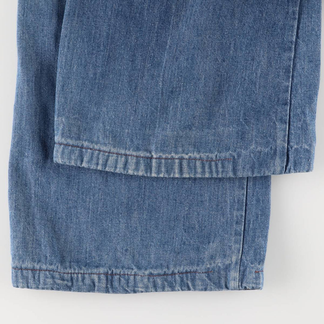 Vintage 1970'S UNKNOWN open-collar denim short-sleeve jumpsuit, women's size XS unclear blue type Vintage Second Hand