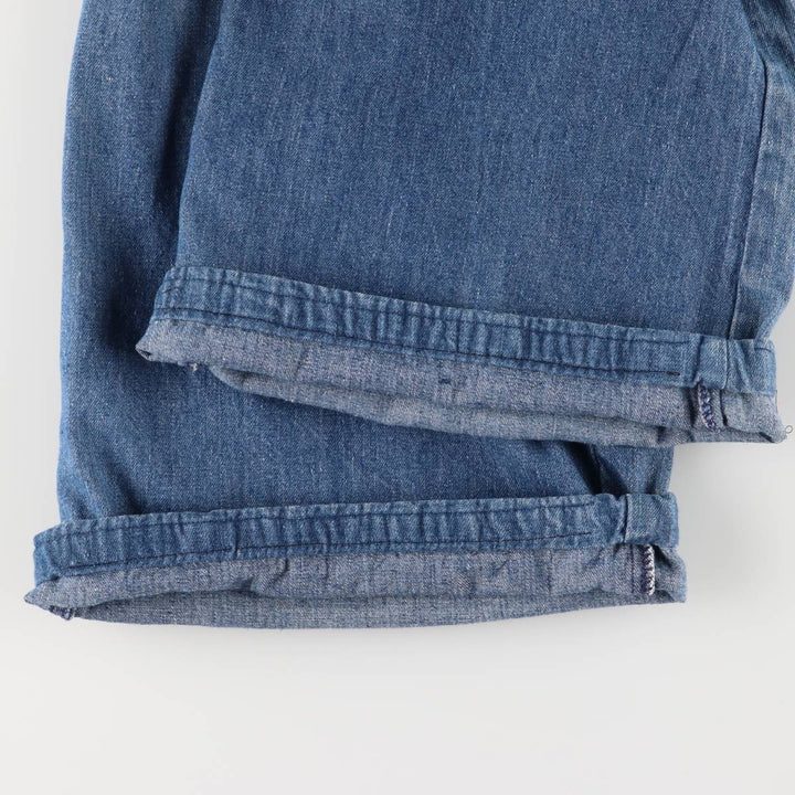 Vintage 1970'S UNKNOWN open-collar denim short-sleeve jumpsuit, women's size XS unclear blue type Vintage Second Hand