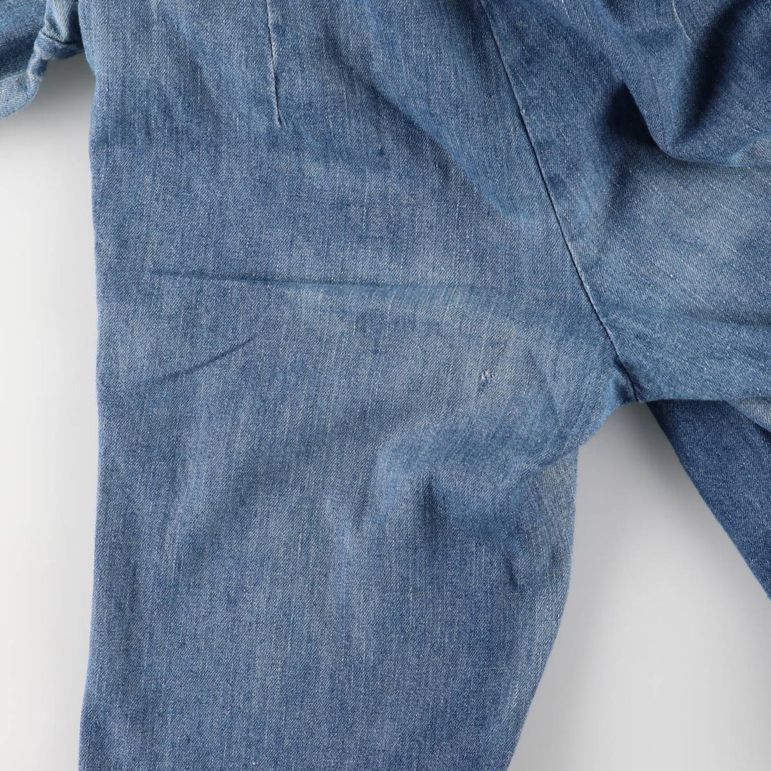 Vintage 1970'S UNKNOWN open-collar denim short-sleeve jumpsuit, women's size XS unclear blue type Vintage Second Hand