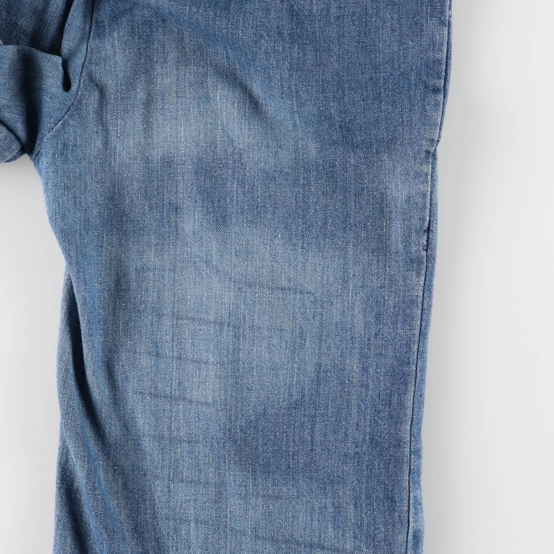 Vintage 1970'S UNKNOWN open-collar denim short-sleeve jumpsuit, women's size XS unclear blue type Vintage Second Hand