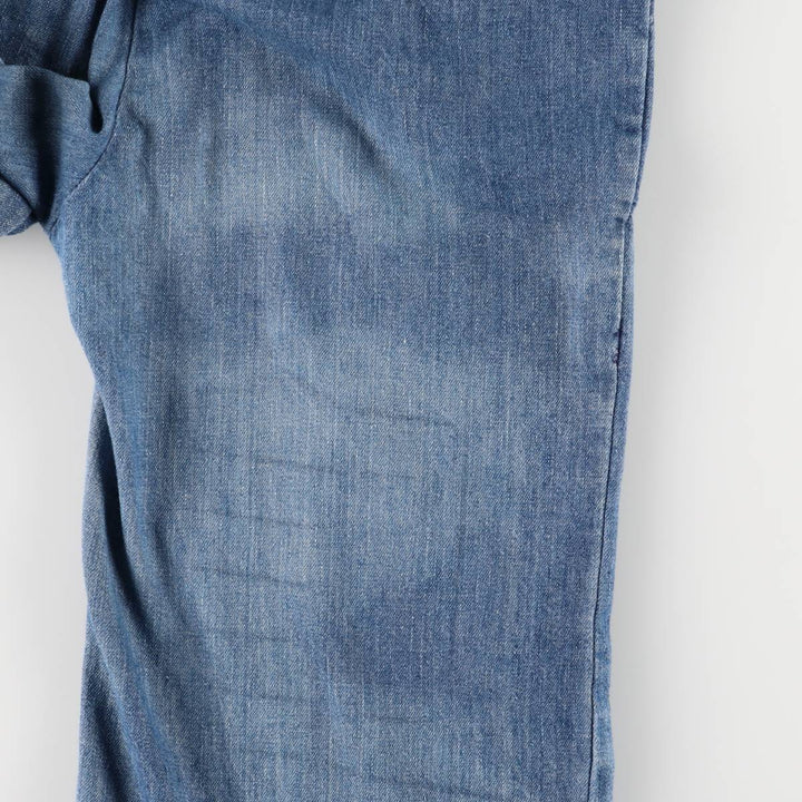 Vintage 1970'S UNKNOWN open-collar denim short-sleeve jumpsuit, women's size XS unclear blue type Vintage Second Hand