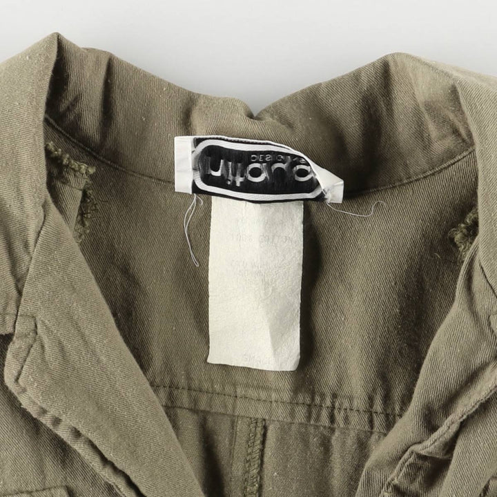 Vintage 80s-90'S NITAYA open collar, 3/4 sleeve jumpsuit, made in the USA, women's size S cotton Khaki type Vintage Second Hand