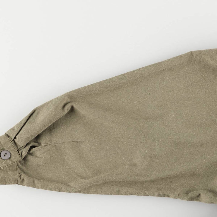 Vintage 80s-90'S NITAYA open collar, 3/4 sleeve jumpsuit, made in the USA, women's size S cotton Khaki type Vintage Second Hand