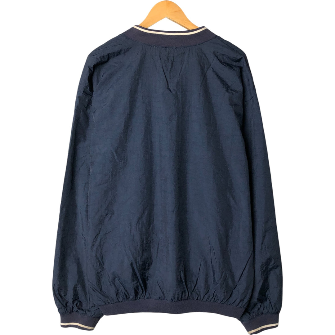 90'S Reebok V-neck nylon pullover, men's size L, vintage Nylon navy blue type Vintage Second Hand