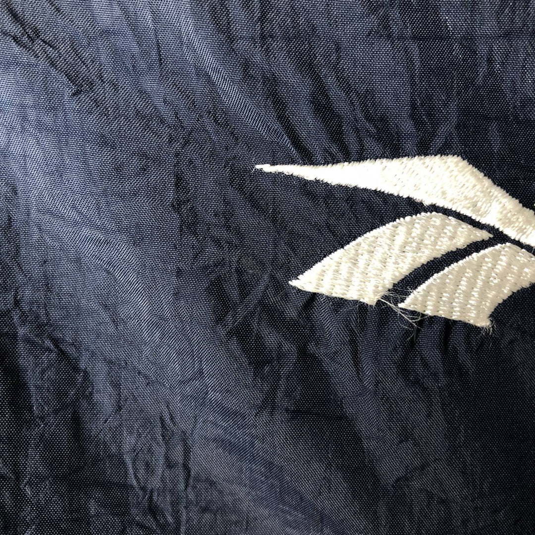 90'S Reebok V-neck nylon pullover, men's size L, vintage Nylon navy blue type Vintage Second Hand