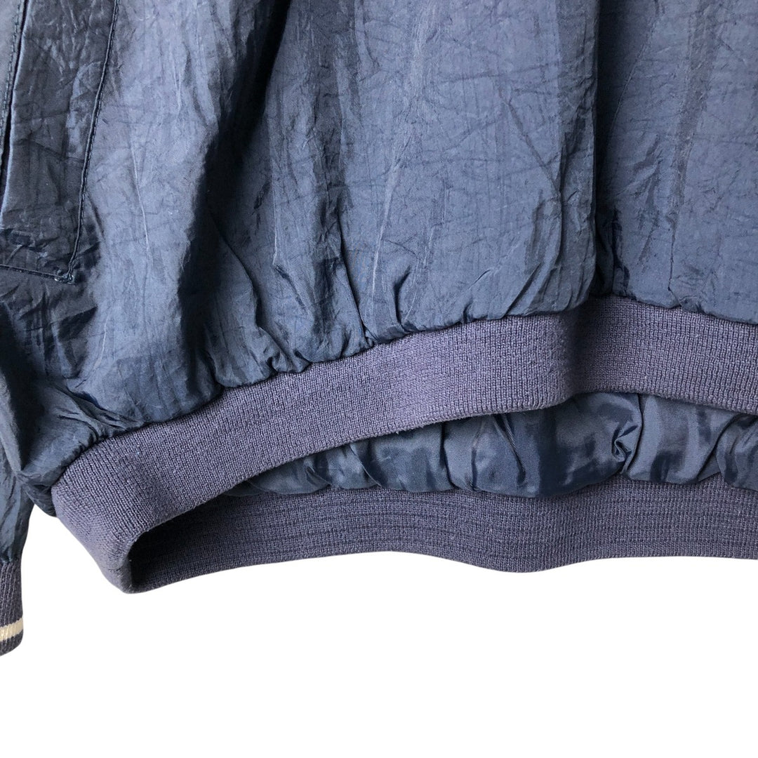 90'S Reebok V-neck nylon pullover, men's size L, vintage Nylon navy blue type Vintage Second Hand