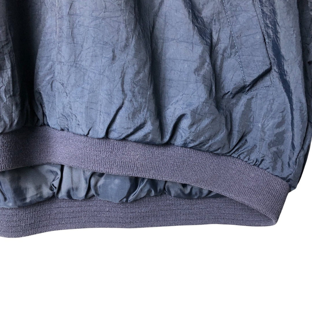 90'S Reebok V-neck nylon pullover, men's size L, vintage Nylon navy blue type Vintage Second Hand