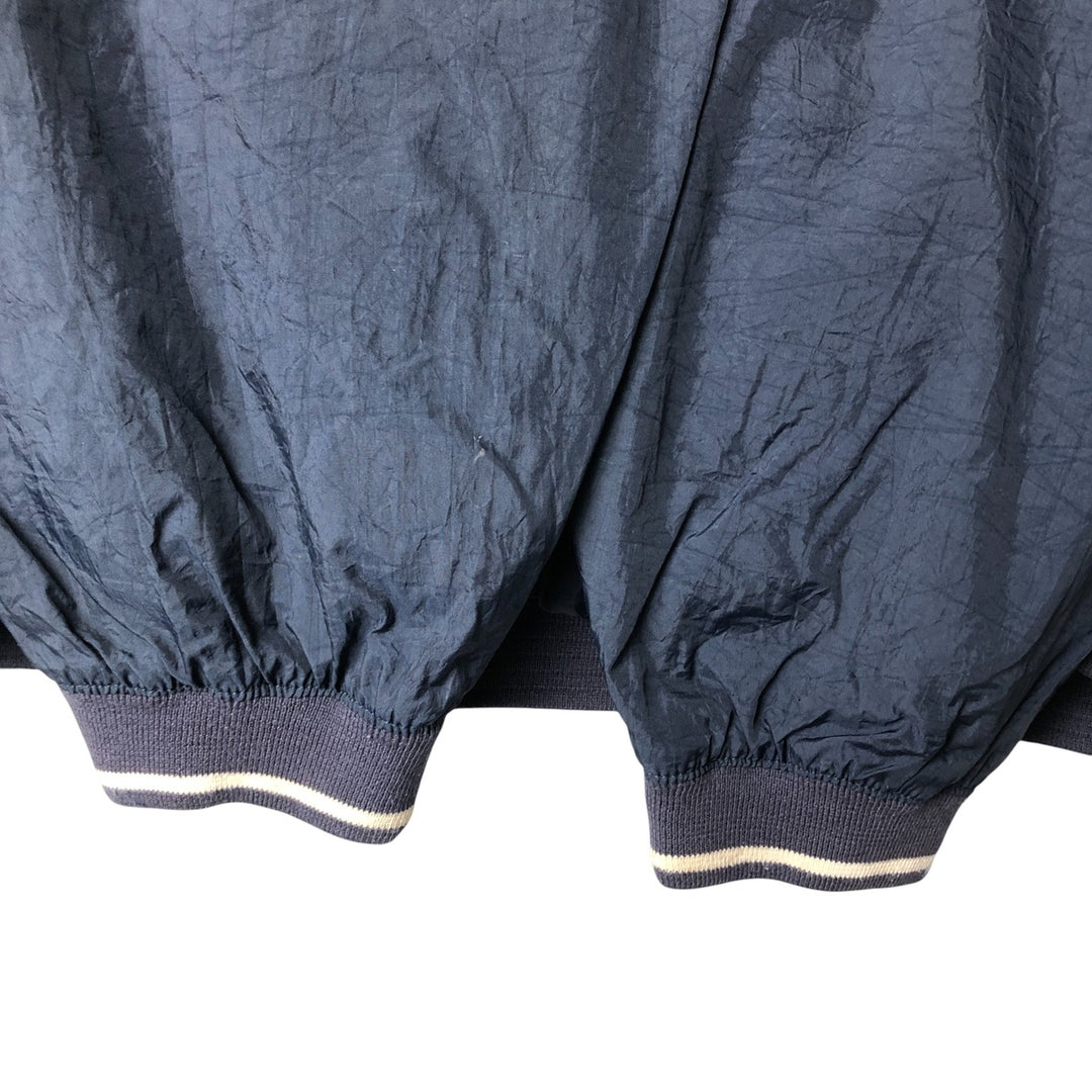 90'S Reebok V-neck nylon pullover, men's size L, vintage Nylon navy blue type Vintage Second Hand