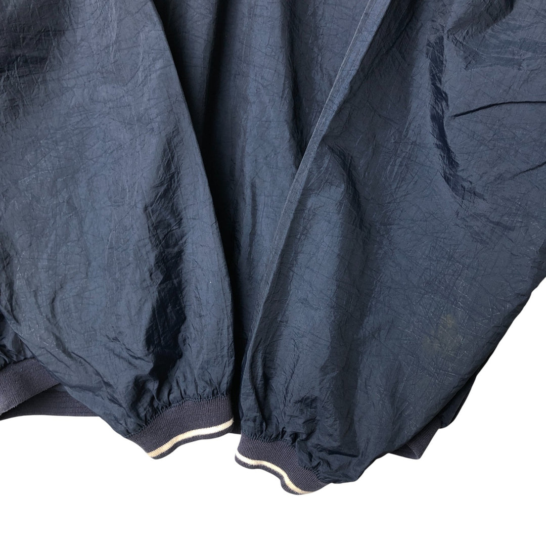 90'S Reebok V-neck nylon pullover, men's size L, vintage Nylon navy blue type Vintage Second Hand