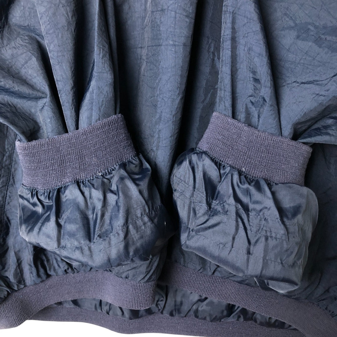 90'S Reebok V-neck nylon pullover, men's size L, vintage Nylon navy blue type Vintage Second Hand