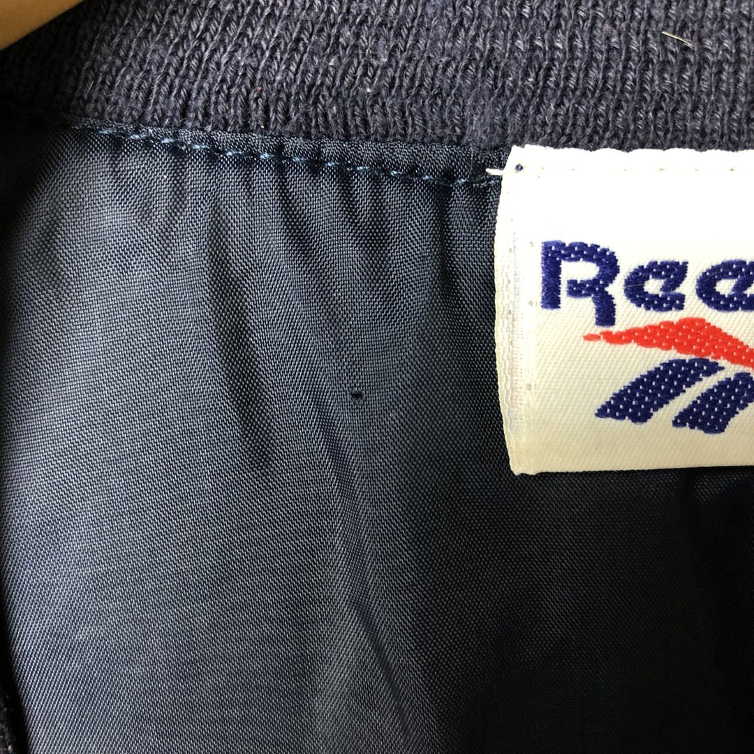 90'S Reebok V-neck nylon pullover, men's size L, vintage Nylon navy blue type Vintage Second Hand