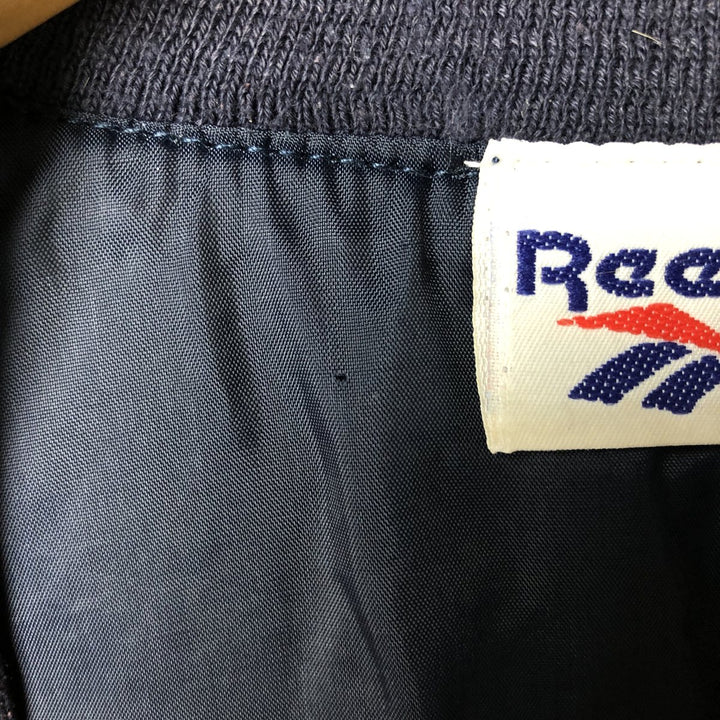 90'S Reebok V-neck nylon pullover, men's size L, vintage Nylon navy blue type Vintage Second Hand