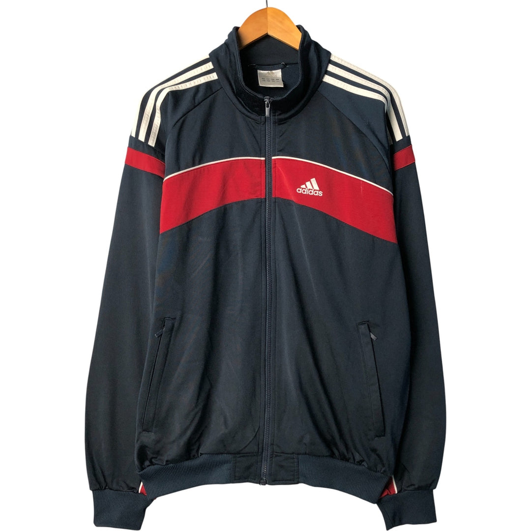 00'S Adidas Back Logo Jersey Track Jacket Men's XL polyester navy blue type Vintage Second Hand