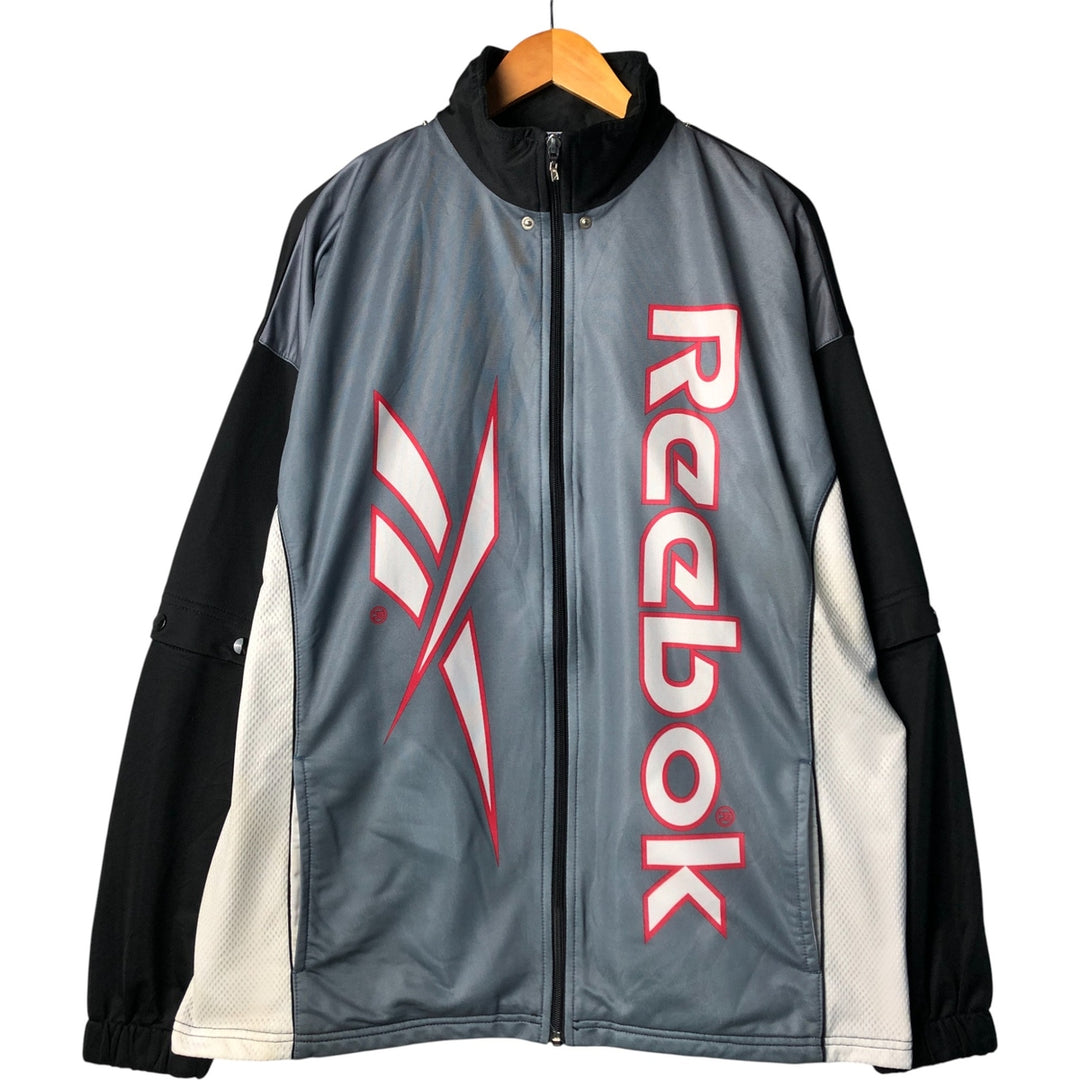 Vintage 90'S Reebok 2-Way Jersey Track Jacket, Men's XL polyester Silver type Vintage Second Hand