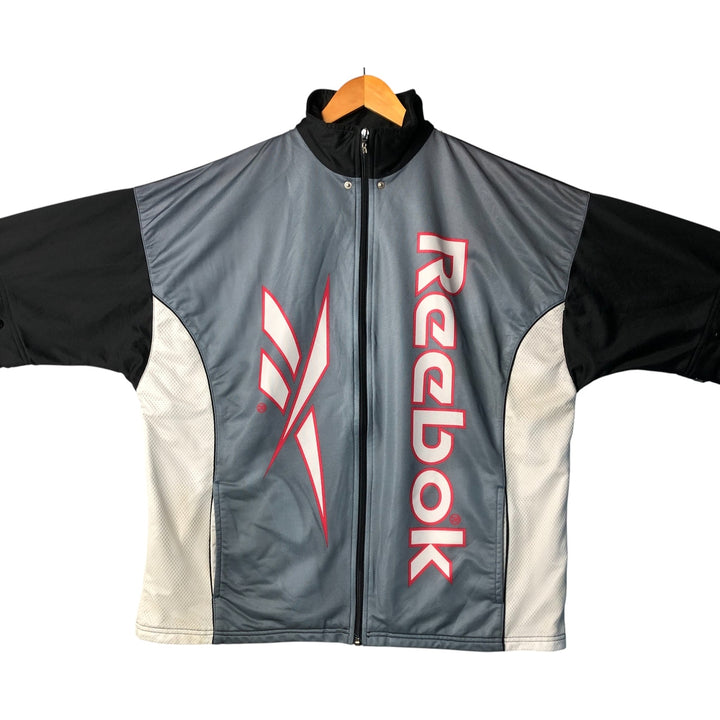 Vintage 90'S Reebok 2-Way Jersey Track Jacket, Men's XL polyester Silver type Vintage Second Hand