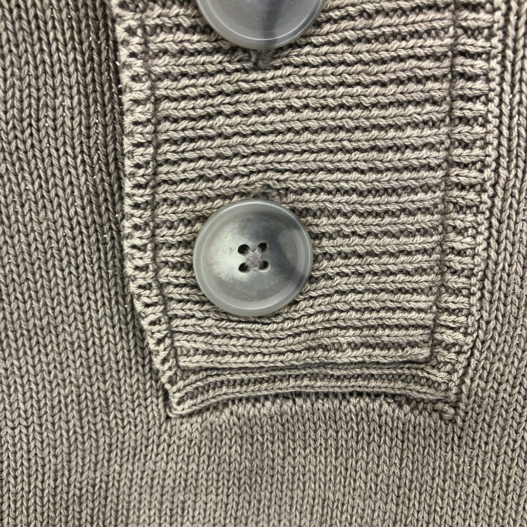 2000s~ Calvin Klein Jeans Ribbed Cotton Knit Half-Button Sweater, Men's Size M cotton Khaki type Vintage Second Hand