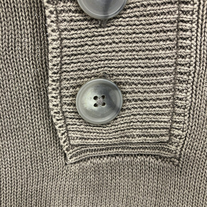 2000s~ Calvin Klein Jeans Ribbed Cotton Knit Half-Button Sweater, Men's Size M cotton Khaki type Vintage Second Hand
