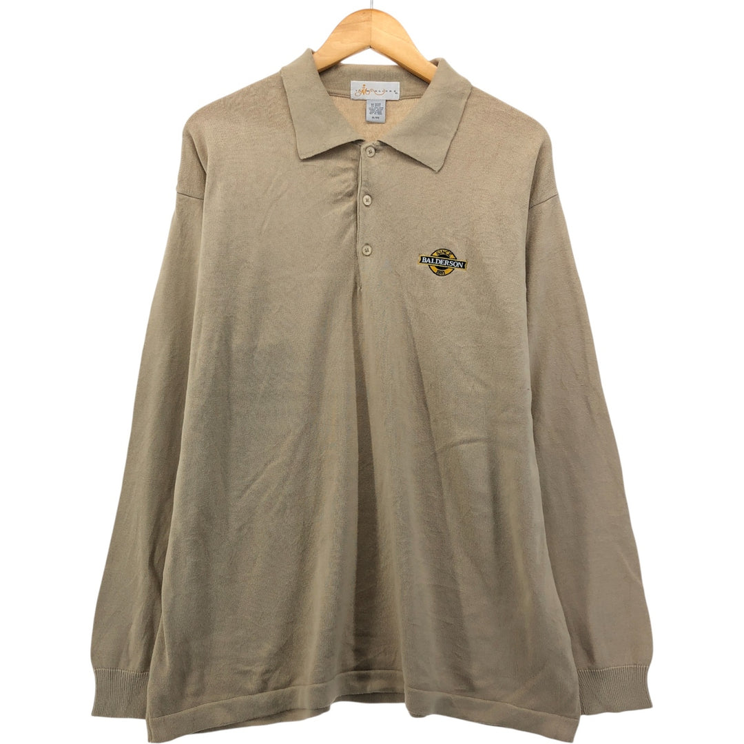 IL MIGLIORE Polo Knit Sweater Men's XL cotton Beige type Vintage Second Hand