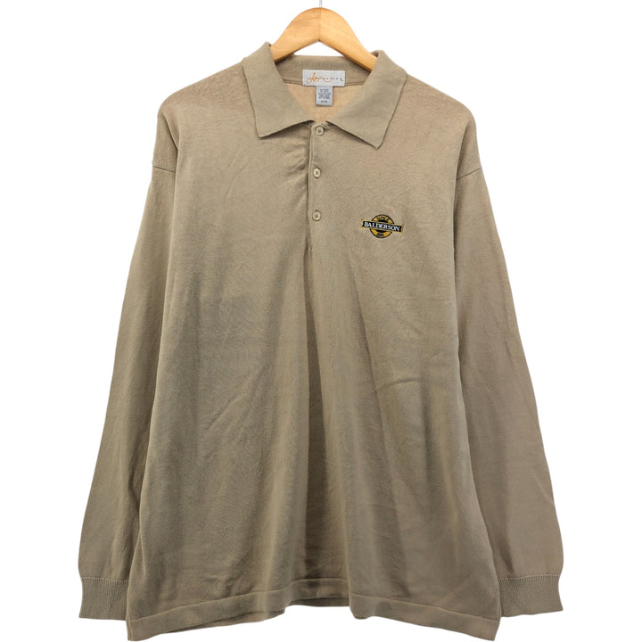 IL MIGLIORE Polo Knit Sweater Men's XL cotton Beige type Vintage Second Hand