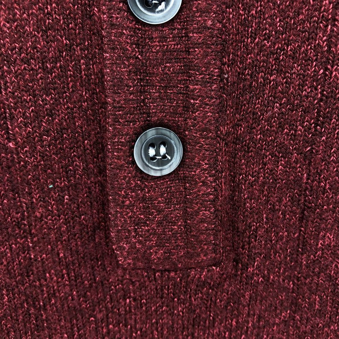 Geoffrey Beene polo knit sweater, men's size XL acrylic burgundy type Vintage Second Hand