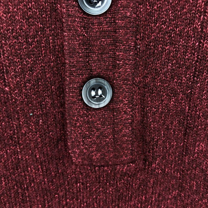 Geoffrey Beene polo knit sweater, men's size XL acrylic burgundy type Vintage Second Hand