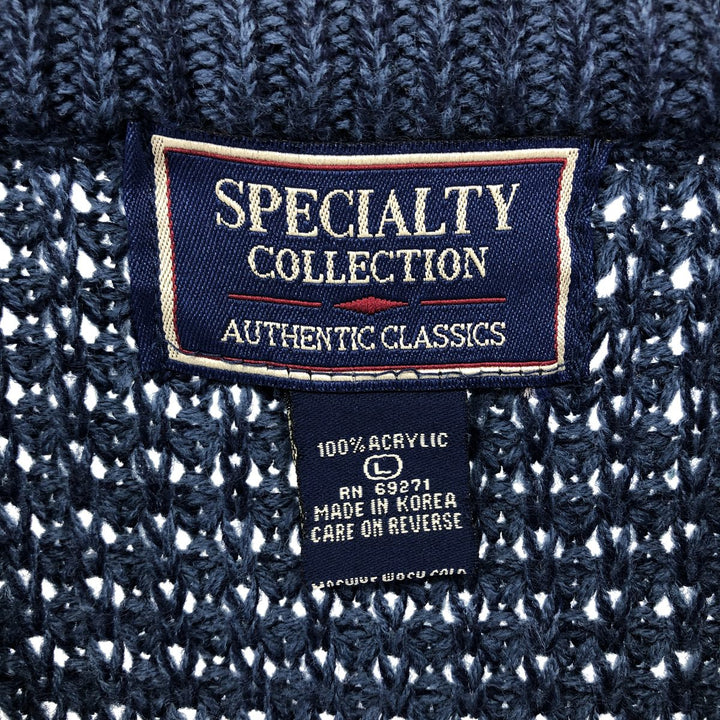 SPECIALTY COLLECTION Acrylic Knit Sweater (Men's Size L) acrylic navy blue type Vintage Second Hand