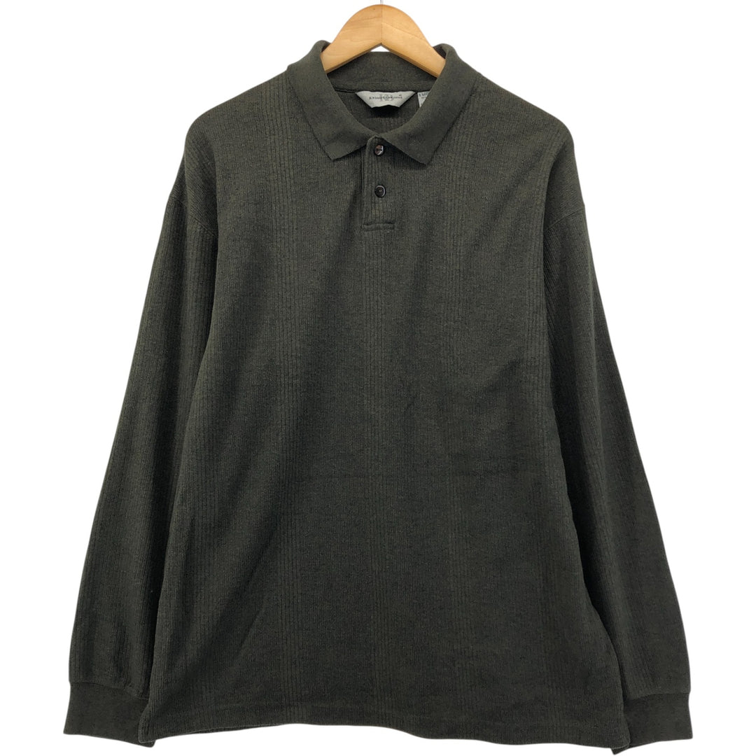 Knightsbridge KNIGHTSBRIDGE Men's Polo Knit Sweater (Size L) cotton Khaki type Vintage Second Hand