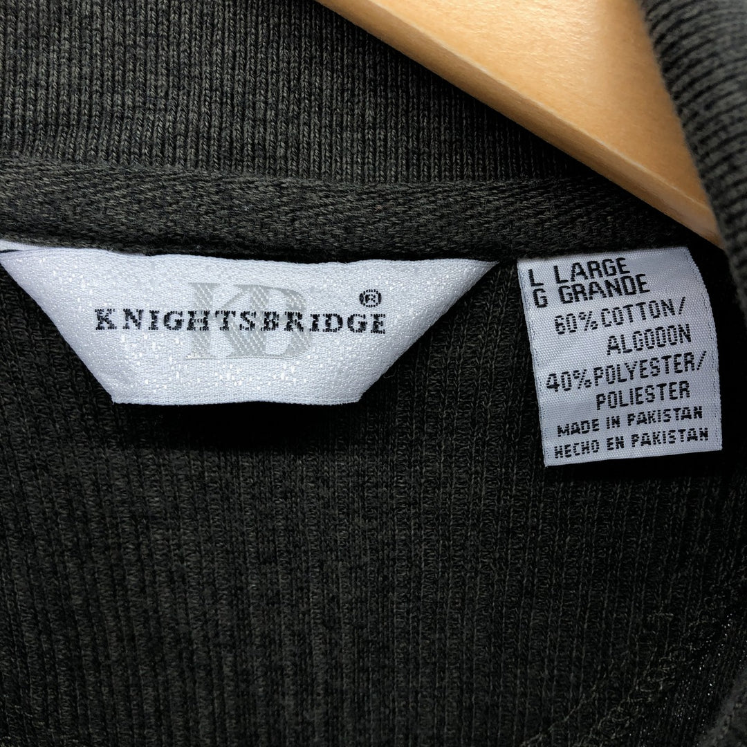 Knightsbridge KNIGHTSBRIDGE Men's Polo Knit Sweater (Size L) cotton Khaki type Vintage Second Hand