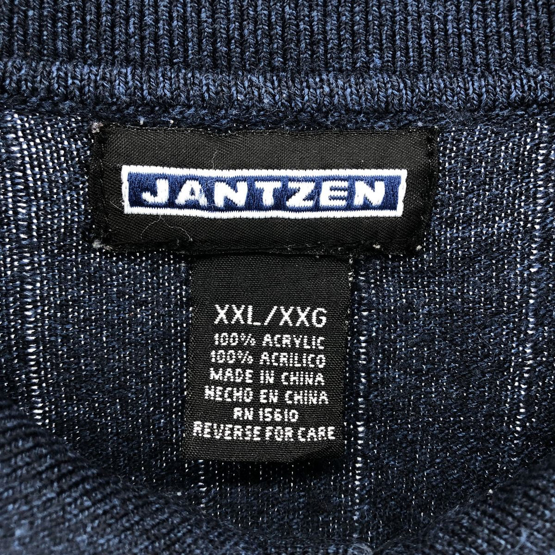 Jantzen Men's XXL Polo Knit Sweater acrylic navy blue type Vintage Second Hand