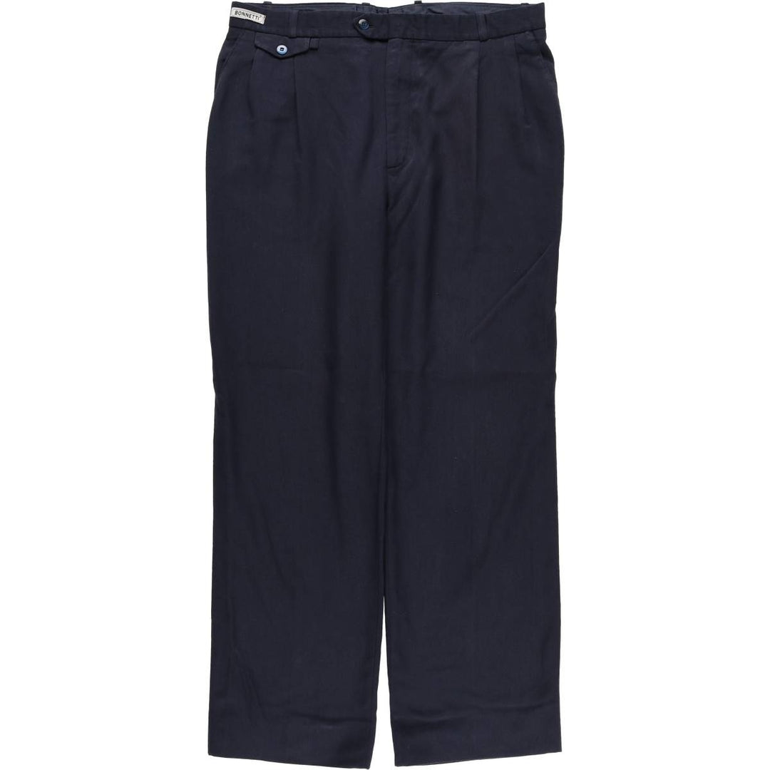 BONNETI UOMO Two-pleat Slacks, Men's, Size 34, Vintage unclear navy blue type Vintage Second Hand