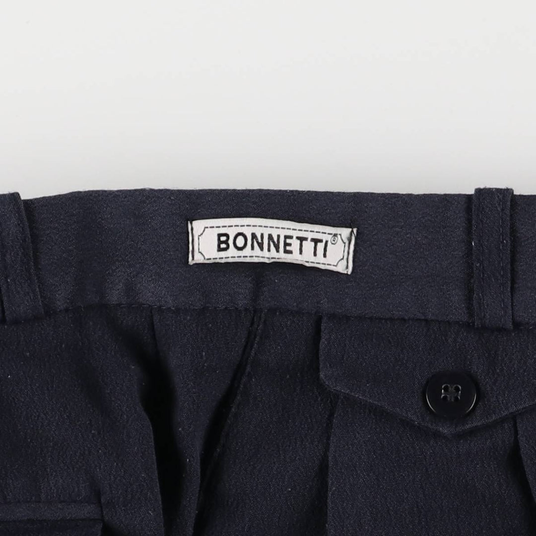 BONNETI UOMO Two-pleat Slacks, Men's, Size 34, Vintage unclear navy blue type Vintage Second Hand