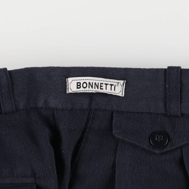 BONNETI UOMO Two-pleat Slacks, Men's, Size 34, Vintage unclear navy blue type Vintage Second Hand