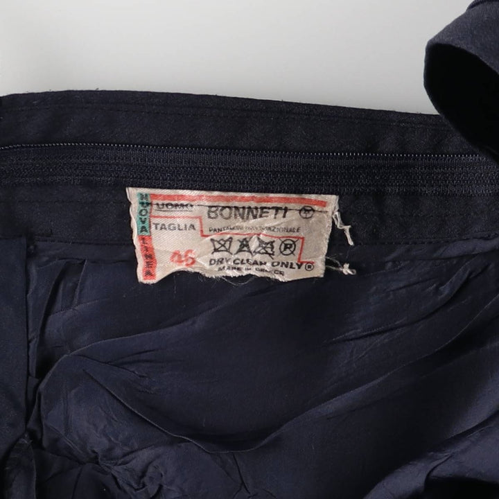 BONNETI UOMO Two-pleat Slacks, Men's, Size 34, Vintage unclear navy blue type Vintage Second Hand
