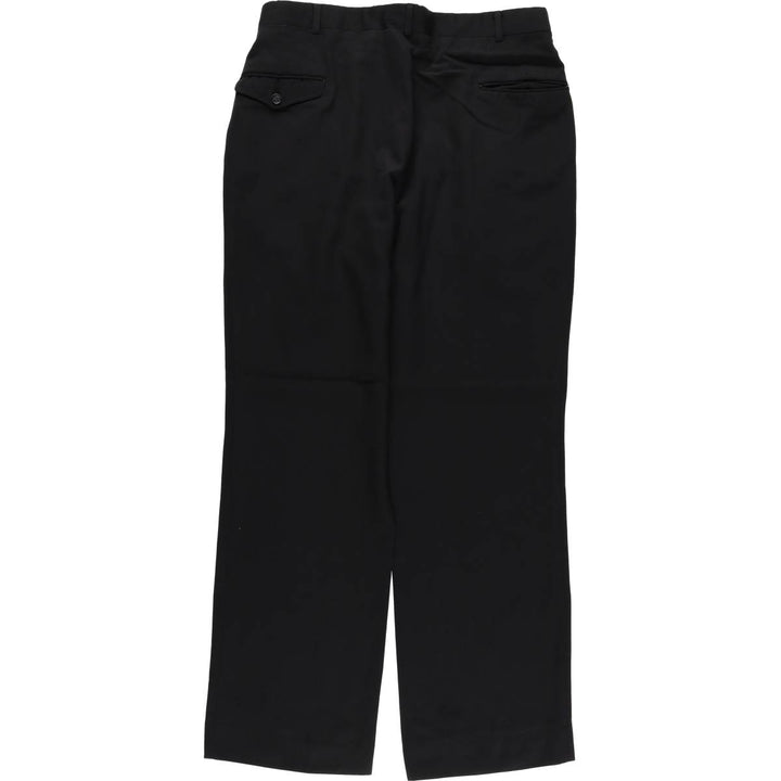 90'S Johnny Carson Two-pleat Slacks, Made in USA, Men's, Size 34, Vintage unclear black type Vintage Second Hand