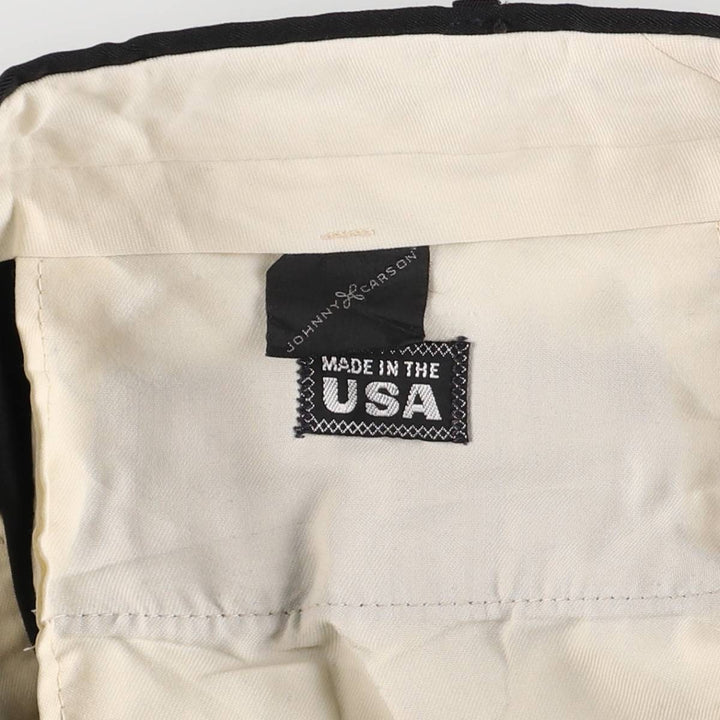 90'S Johnny Carson Two-pleat Slacks, Made in USA, Men's, Size 34, Vintage unclear black type Vintage Second Hand