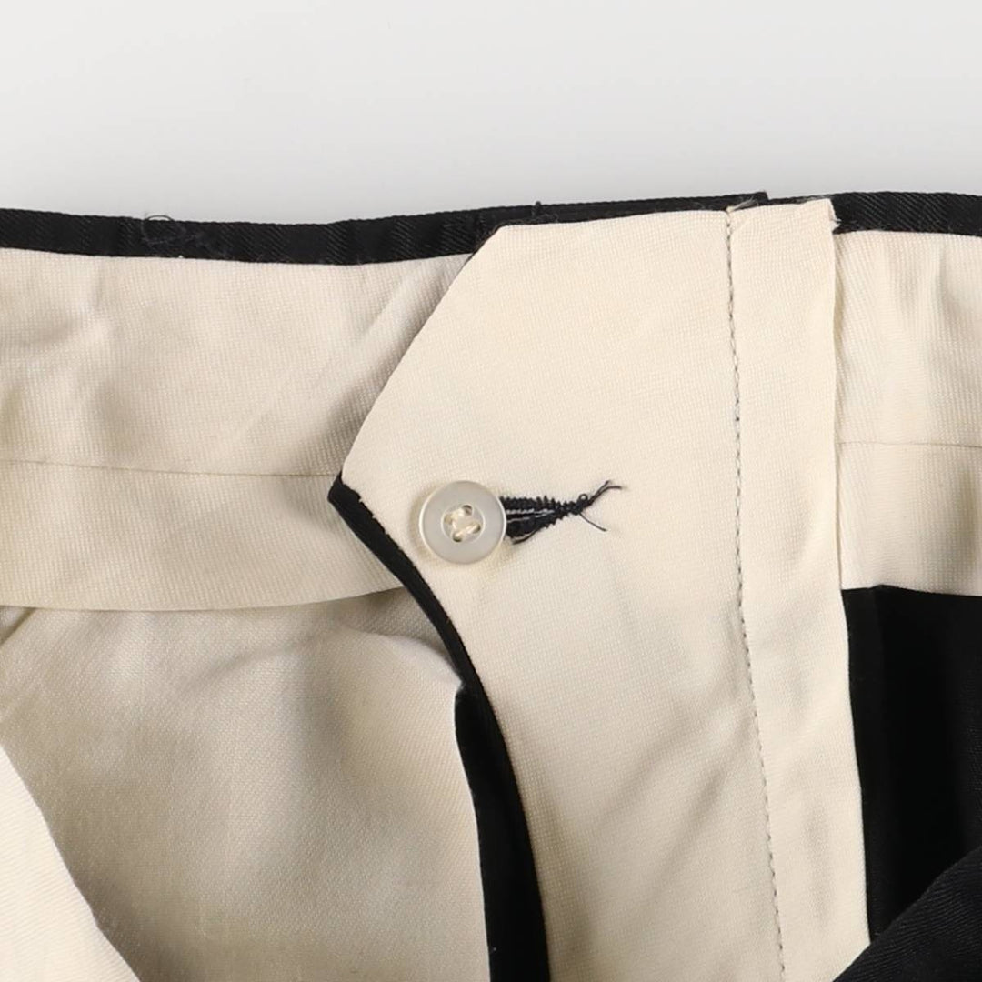90'S Johnny Carson Two-pleat Slacks, Made in USA, Men's, Size 34, Vintage unclear black type Vintage Second Hand