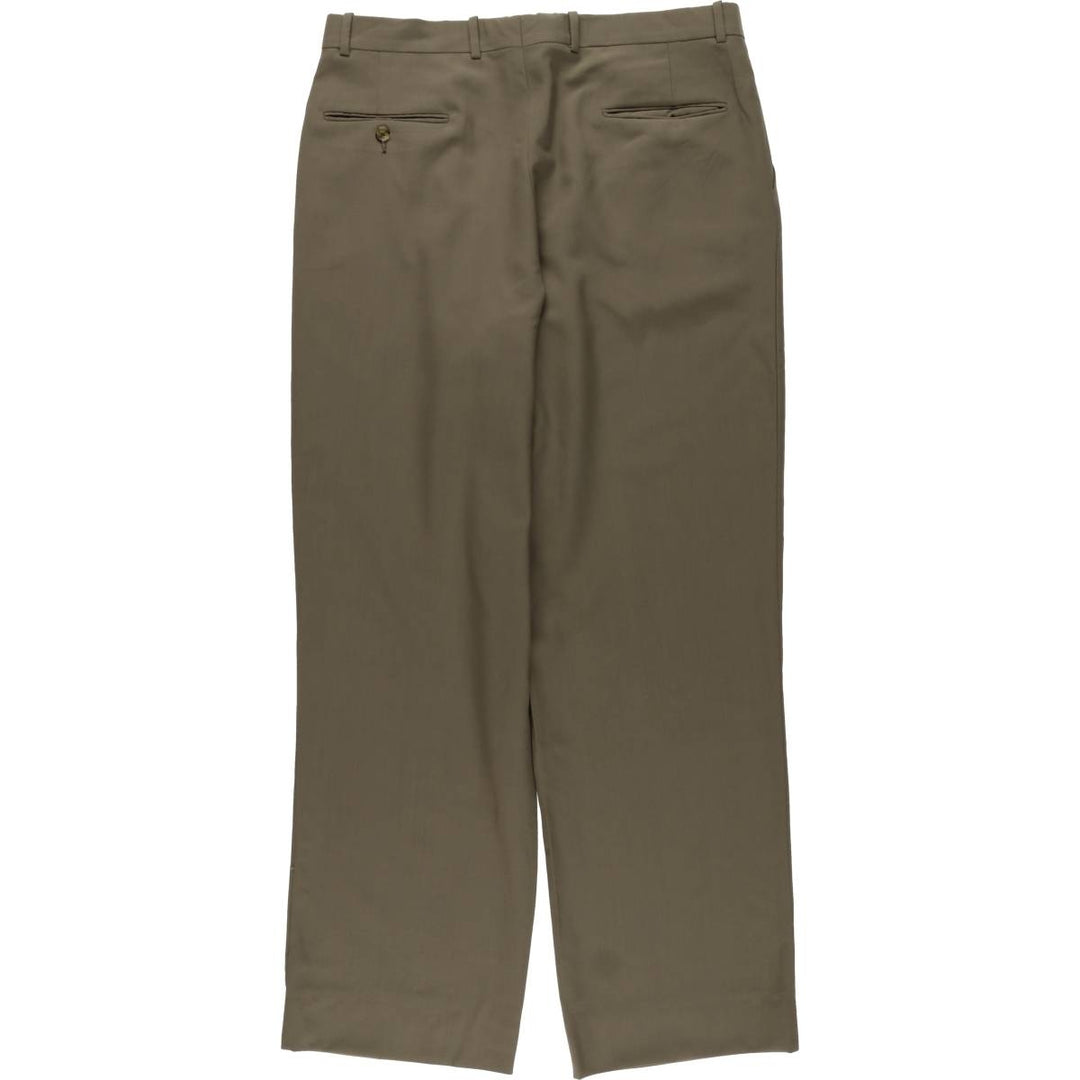 ARTHUR WINER Two-pleat Wool Pants, Made in USA, Men's, Size W35, Vintage wool Khaki type Vintage Second Hand