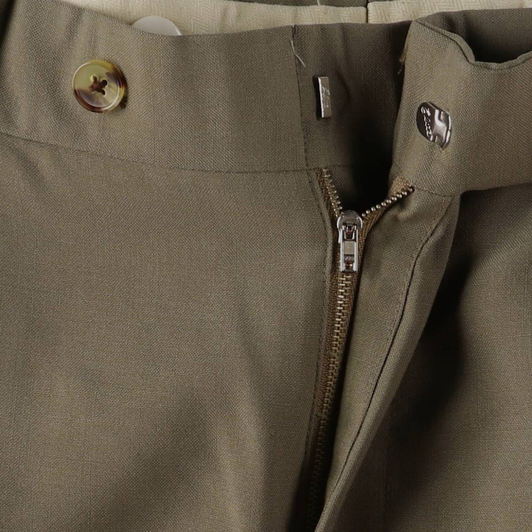 ARTHUR WINER Two-pleat Wool Pants, Made in USA, Men's, Size W35, Vintage wool Khaki type Vintage Second Hand