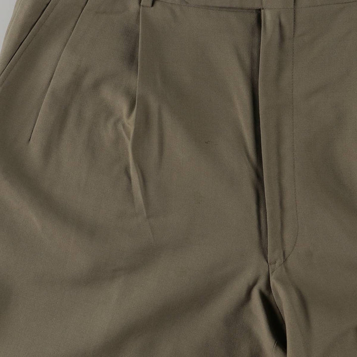 ARTHUR WINER Two-pleat Wool Pants, Made in USA, Men's, Size W35, Vintage wool Khaki type Vintage Second Hand