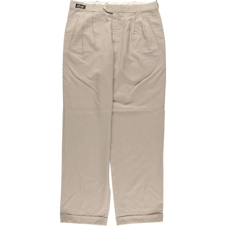 PIONEER Vintage Two-Pleated Slacks, Men's Size 35 (W35) unclear Beige type Vintage Second Hand