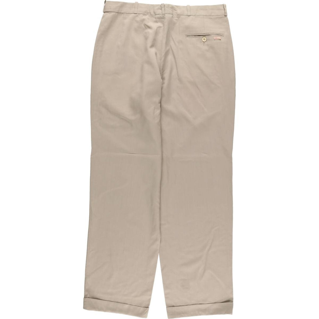 PIONEER Vintage Two-Pleated Slacks, Men's Size 35 (W35) unclear Beige type Vintage Second Hand