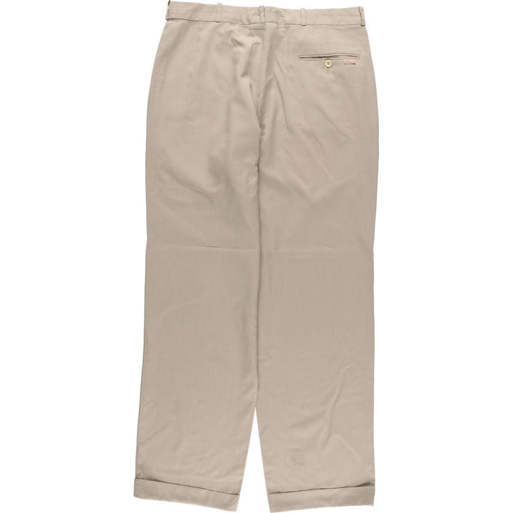 PIONEER Vintage Two-Pleated Slacks, Men's Size 35 (W35) unclear Beige type Vintage Second Hand