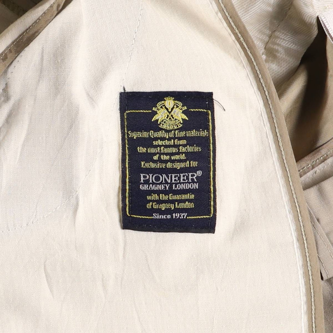 PIONEER Vintage Two-Pleated Slacks, Men's Size 35 (W35) unclear Beige type Vintage Second Hand