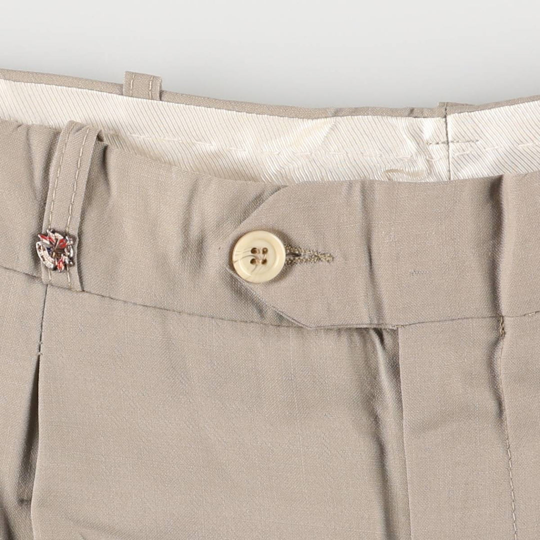 PIONEER Vintage Two-Pleated Slacks, Men's Size 35 (W35) unclear Beige type Vintage Second Hand