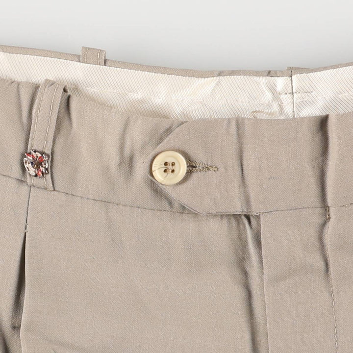 PIONEER Vintage Two-Pleated Slacks, Men's Size 35 (W35) unclear Beige type Vintage Second Hand
