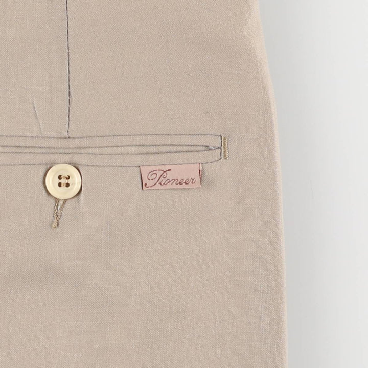 PIONEER Vintage Two-Pleated Slacks, Men's Size 35 (W35) unclear Beige type Vintage Second Hand