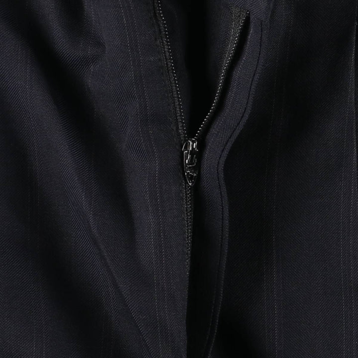 ~90'S Stripe Pattern Two-pleat Slacks Pants Men's W33 Vintage unclear navy blue type Vintage Second Hand