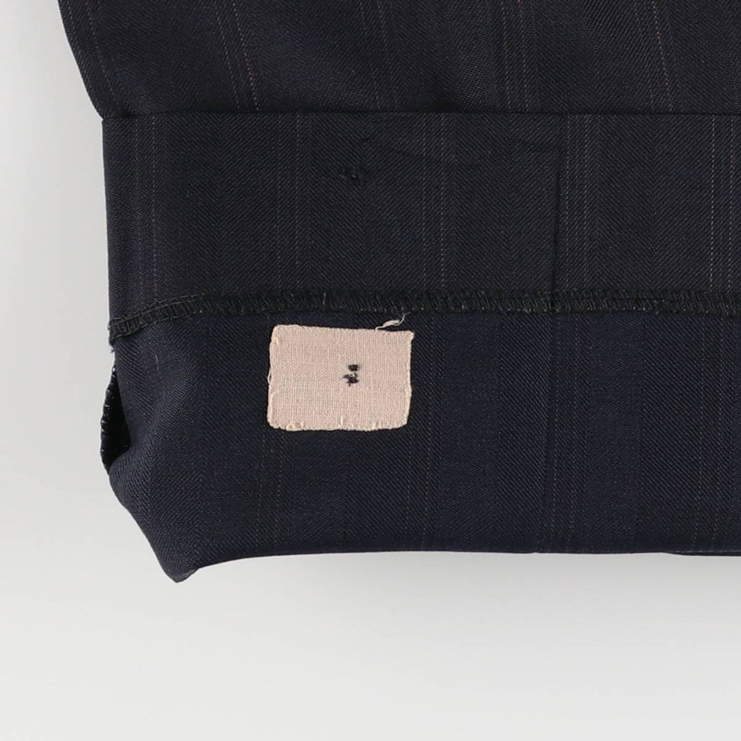 ~90'S Stripe Pattern Two-pleat Slacks Pants Men's W33 Vintage unclear navy blue type Vintage Second Hand